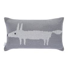 Mr Fox Knitted Cushion - 30x50cm - Lagoon/