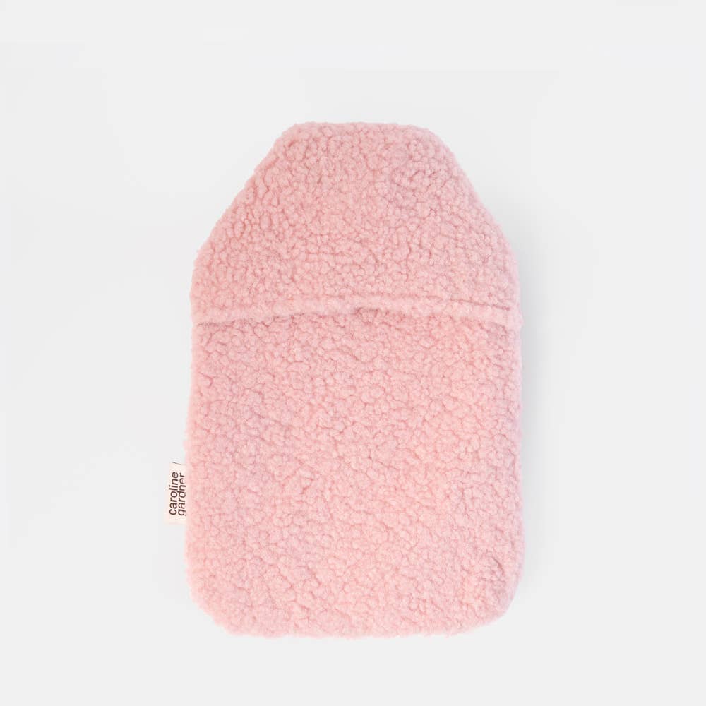 Light Pink/Green Heart Borg Hot Water Bottle