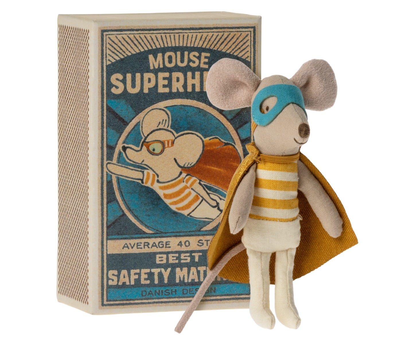 Maileg Superhero Mouse in a Matchbox, Little Brother