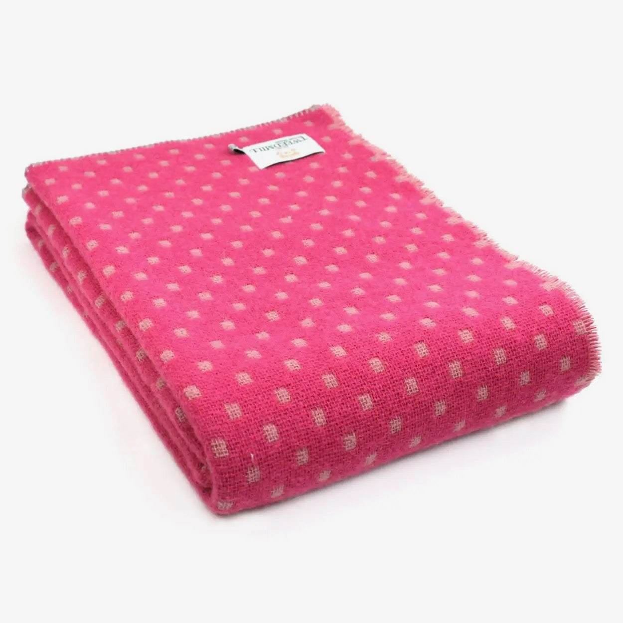 Dot Pure New Wool Blanket Pink & Dusky Pink
