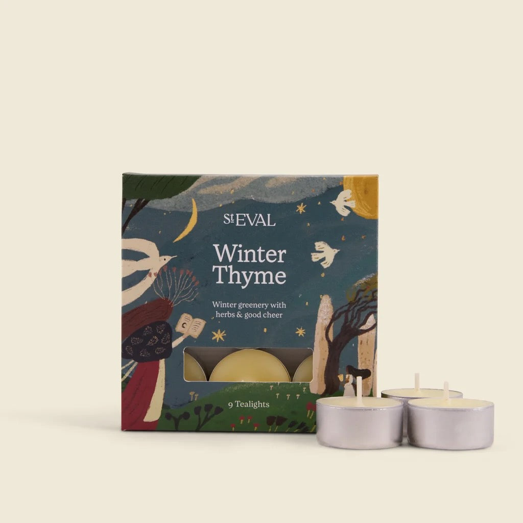 Winter Thyme Scented Christmas Tealights, box