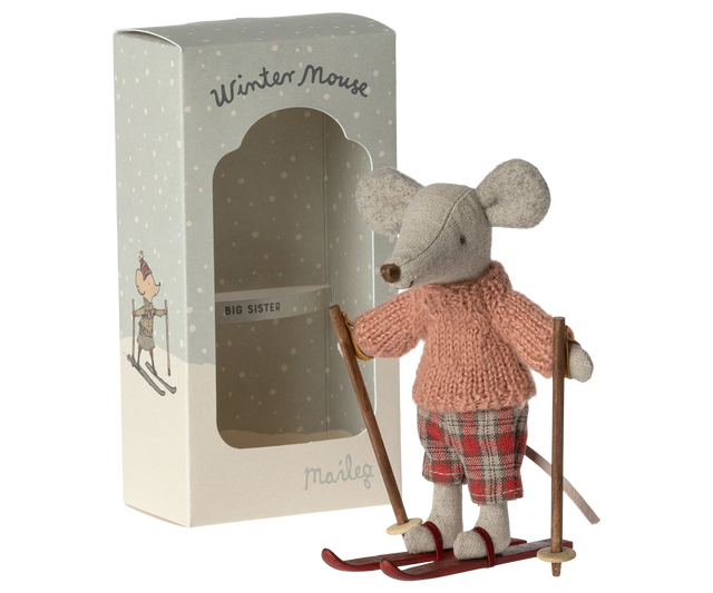 Maileg Winter Ski Mouse, Big Sister 3 in stock