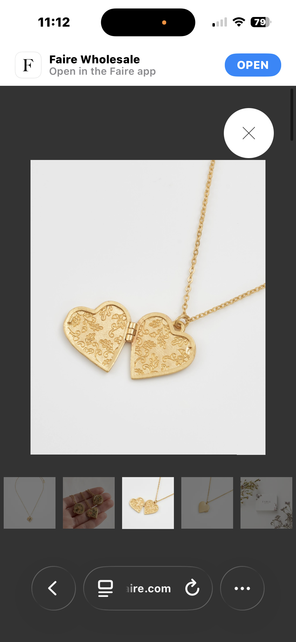 Swallow Heart Locket Chain Necklace