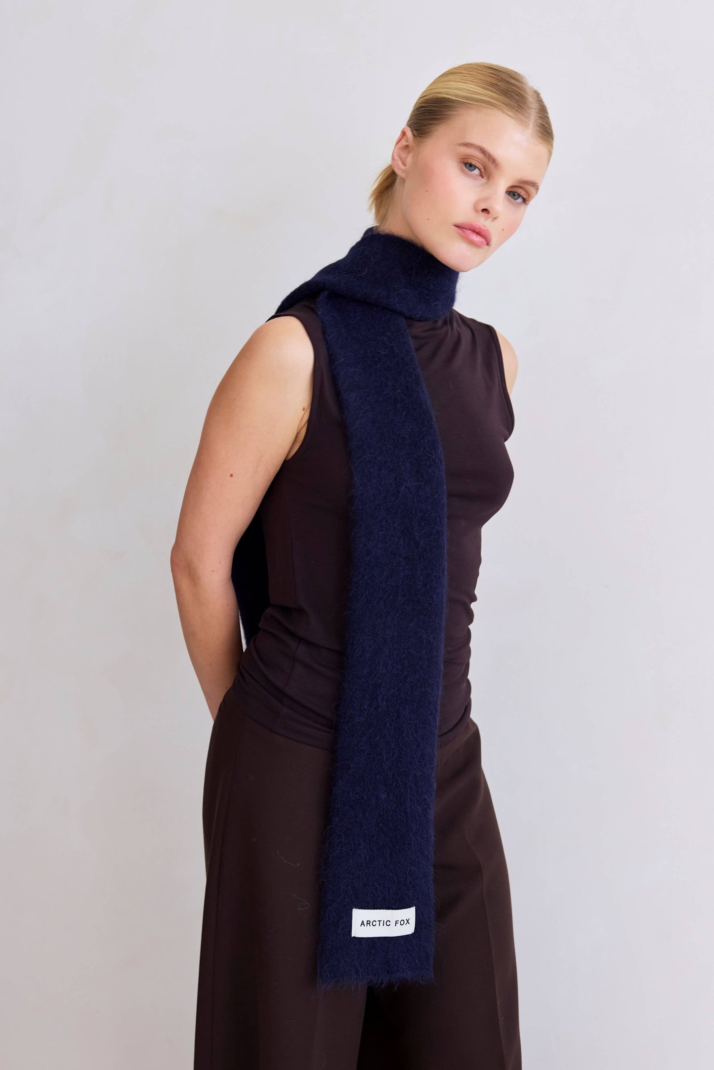 The Alpaca Skinny Scarf - Deep Sea Navy - AW25