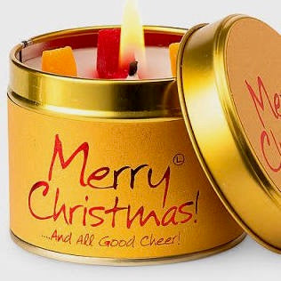 Lily-Flame Christmas Pudding Tin Candle