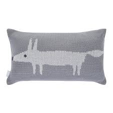 Mr Fox Knitted Cushion - 30x50cm - Lagoon/