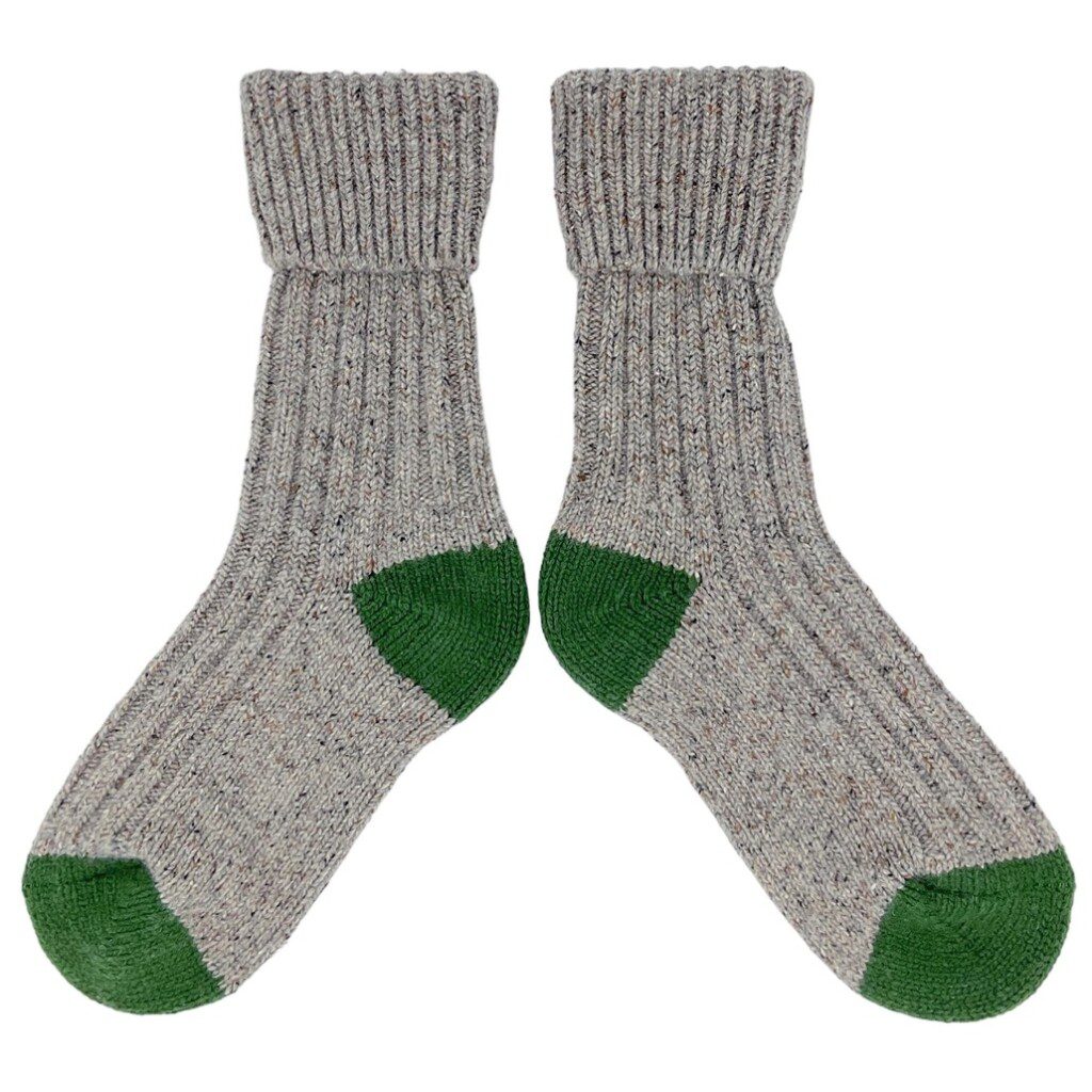 Recycled Lambswool & Silk Blend Ribbed Socks