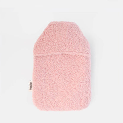 Light Pink/Green Heart Borg Hot Water Bottle
