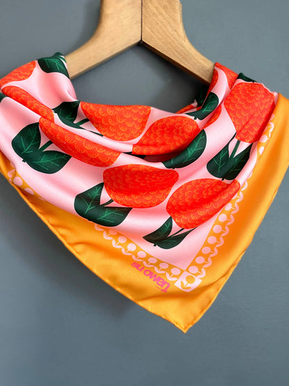 Orange Dahlia Eco Floral Scarf / Headscarf