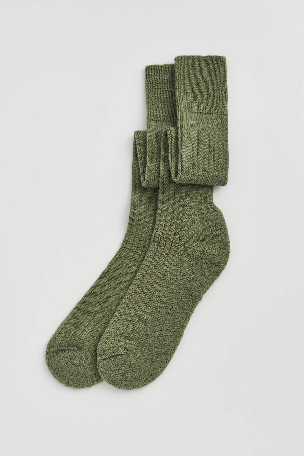 Glen Green Wool Knee High Socks