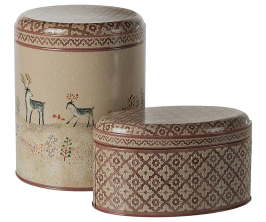 Maileg Metal Box, Winter Wonderland (2 Piece Set)