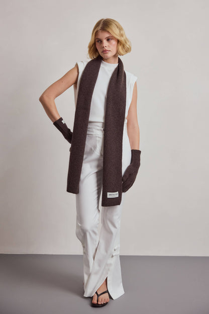 Cashmere Scarf - Chocolate Brown - AW26