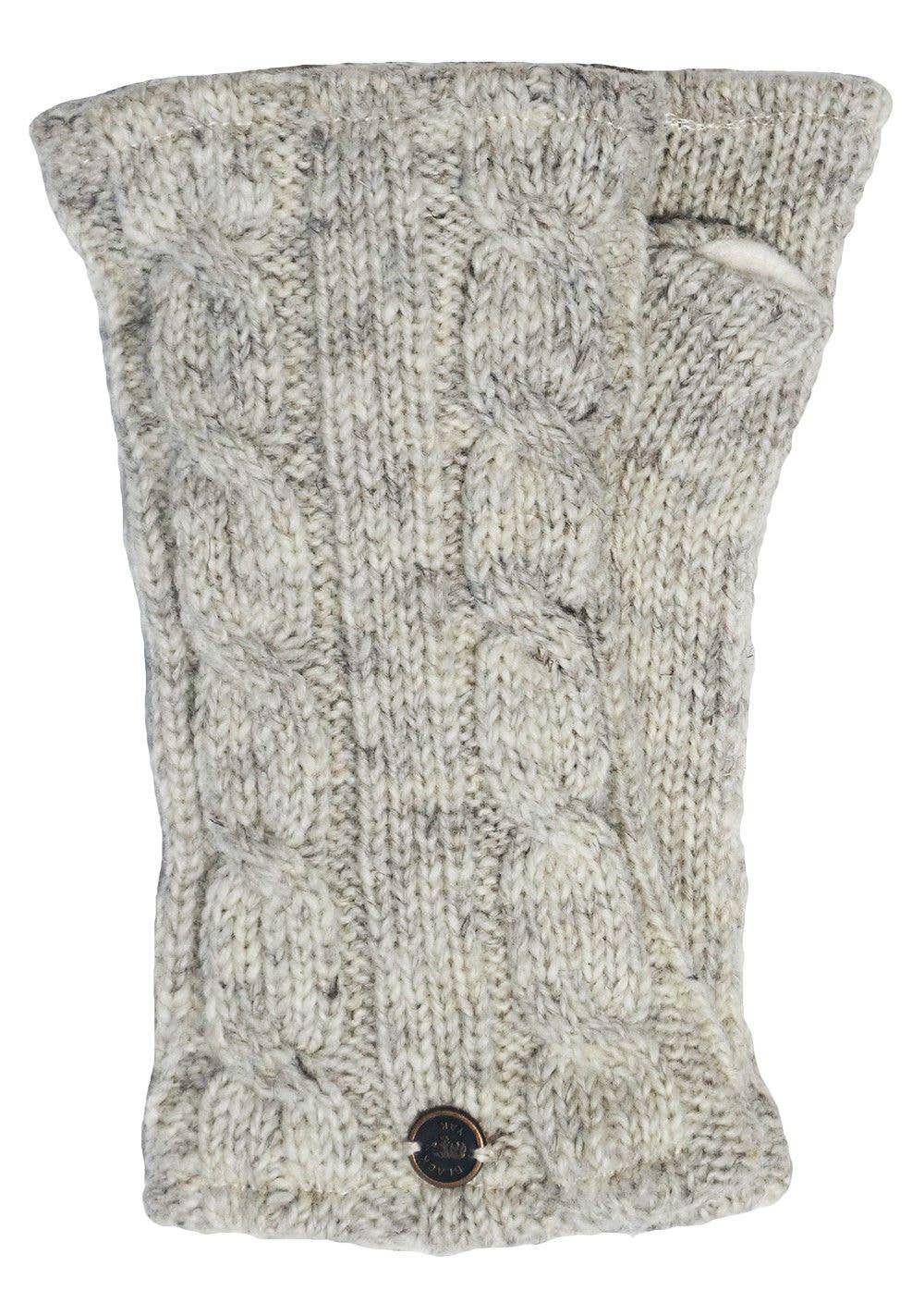 Cable Wristwarmers - Knitted Pure Wool - Fair Trade