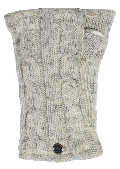 Cable Wristwarmers - Knitted Pure Wool - Fair Trade