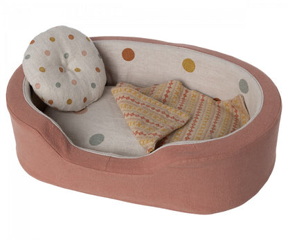 Maileg Toy Dog/Kitten Basket, Coral