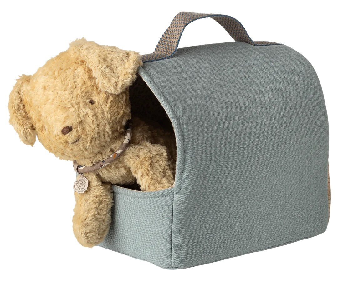 Maileg Pet Carrier Dusty Blue SS26 NEW ARRIVAL