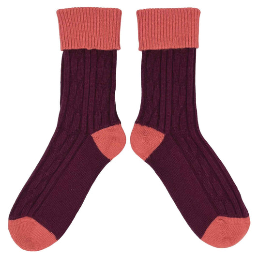Cashmere Blend Slouch Socks - size LG