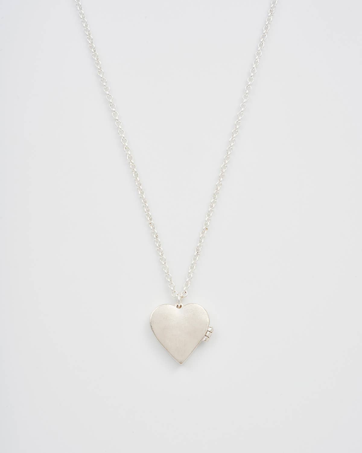 Floral Heart Silver Locket Necklace