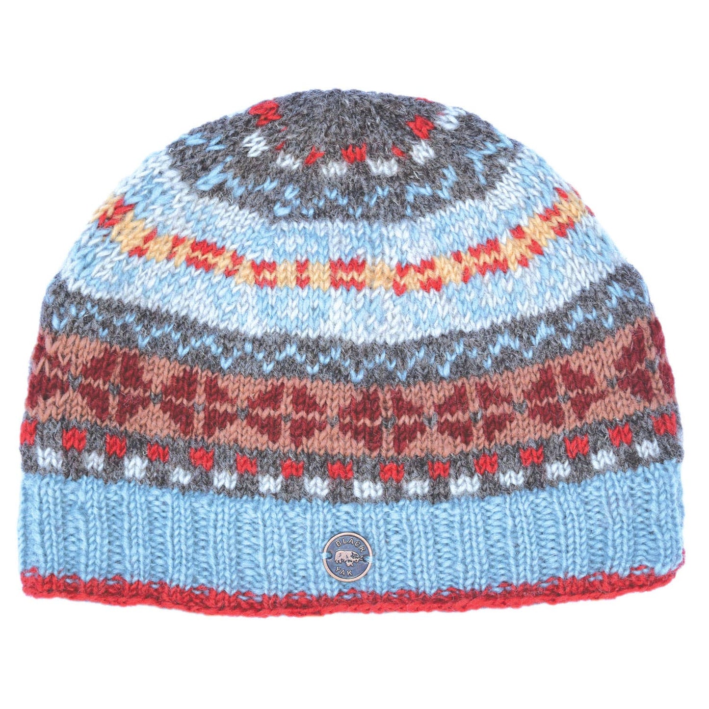 Fair Isle Beanie Pure Wool Hat - Knitted - Fair Trade