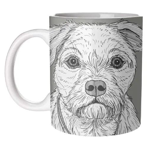 Mugs, Border Terrier Dog Portrait By Adam Regester