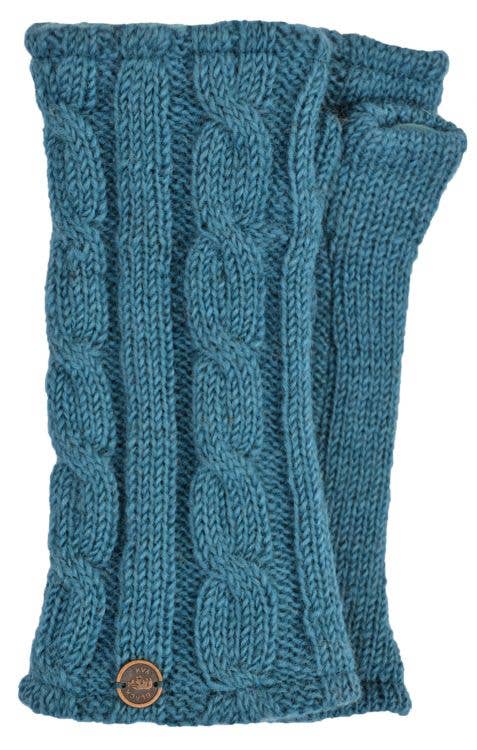 Cable Wristwarmers - Knitted Pure Wool - Fair Trade