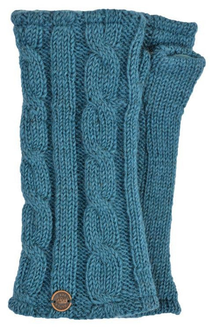 Cable Wristwarmers - Knitted Pure Wool - Fair Trade