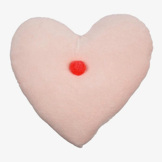 MERI MERI VELVET HEART CUSHION PEACH