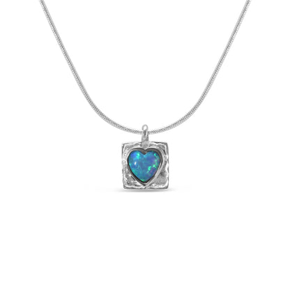 Handmade Sterling Silver Blue Opalite Heart Pendant