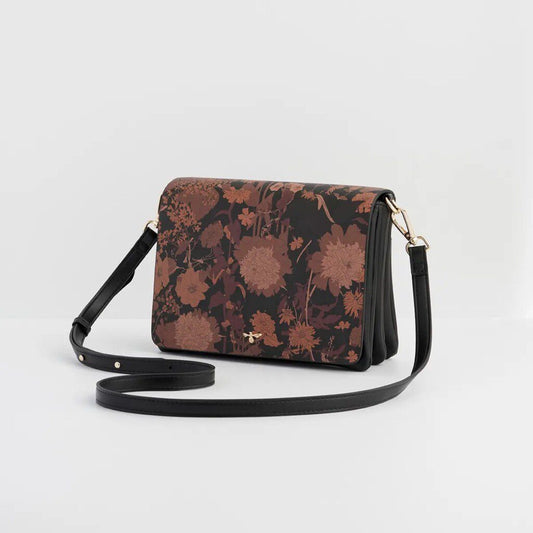 Fable Deco Blooms Black Crossbody Purse