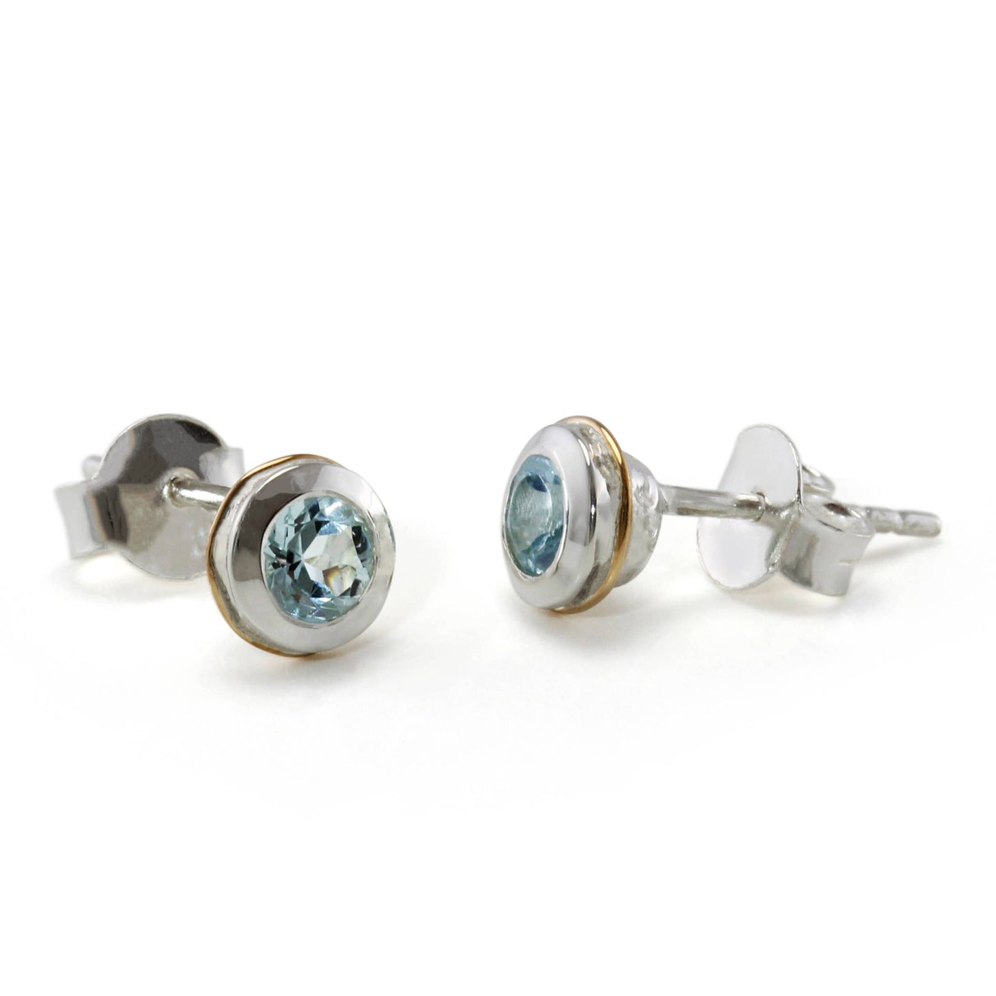 Handmade Sterling Silver Blue Topaz Stud Earrings