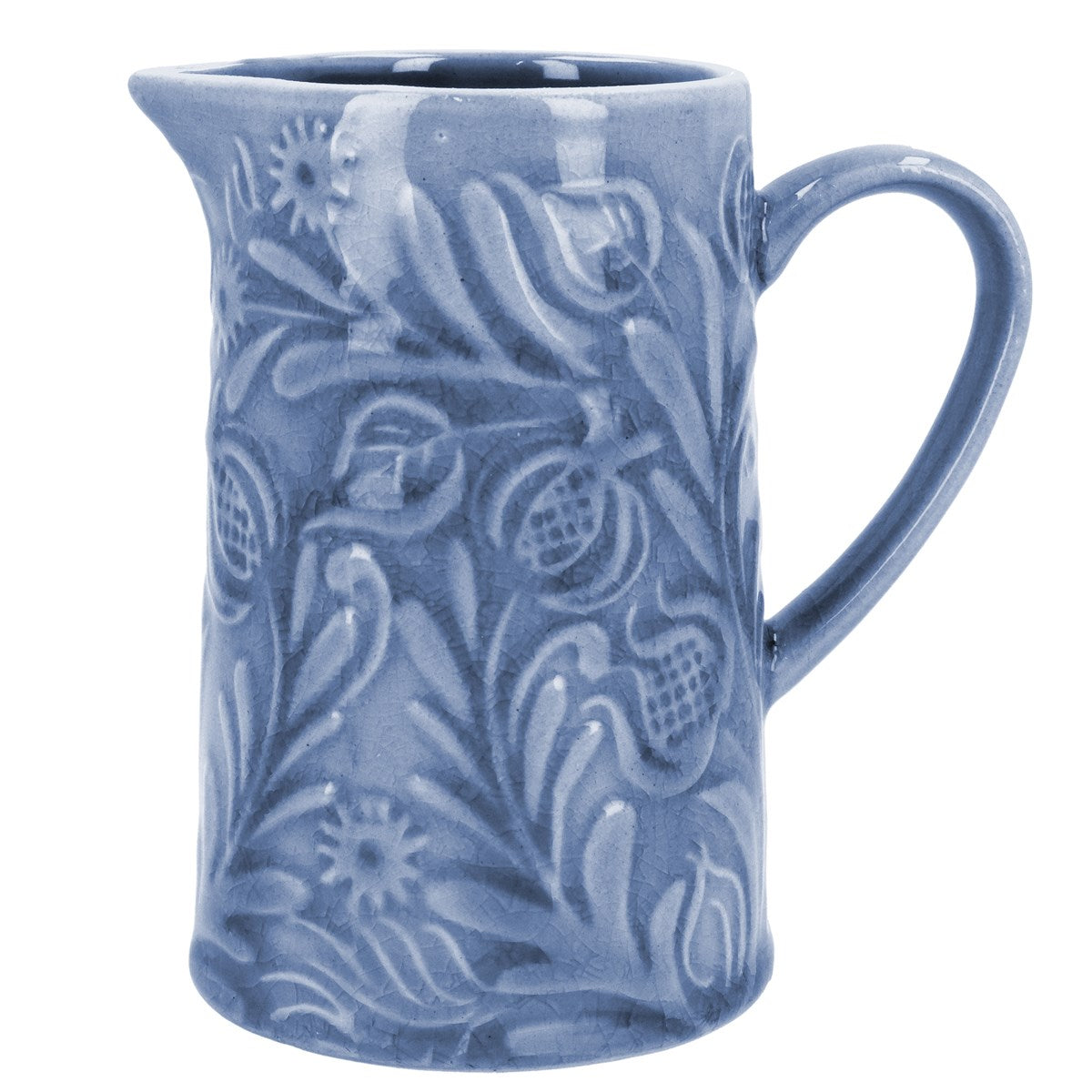 Stoneware Jug 10cm - Blue Country Flowers