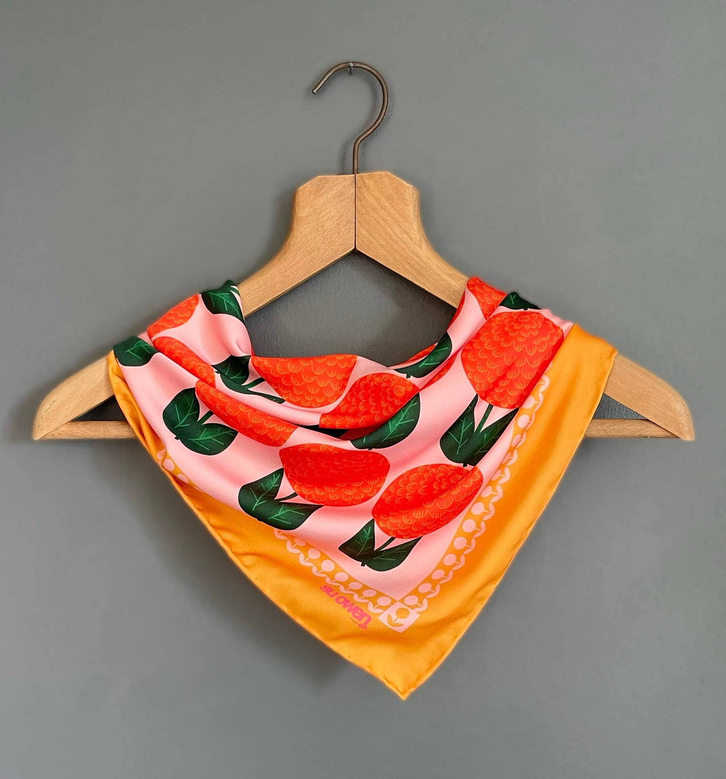 Orange Dahlia Eco Floral Scarf / Headscarf