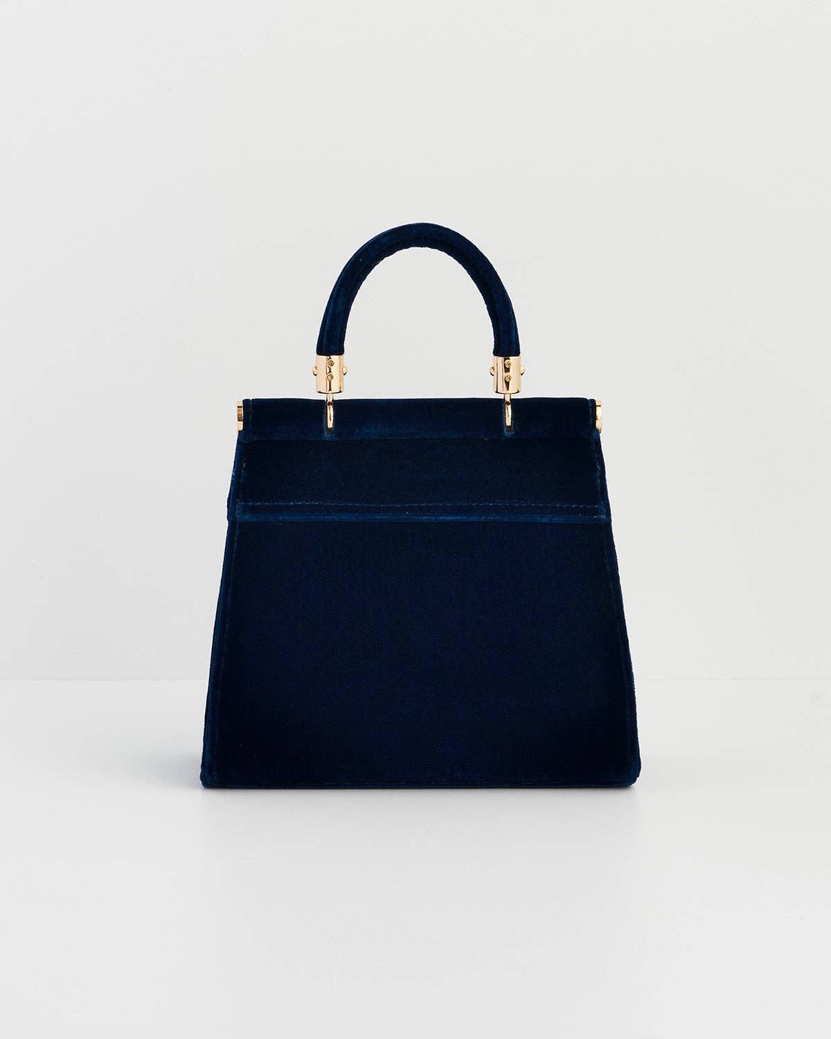 Rosy Posy Embroidered Blue Mini Top Handle Tote
