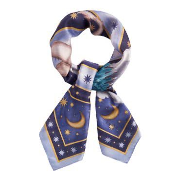 Catherine Rowe Pet Portraits Whippet Blue Silk Square Scarf