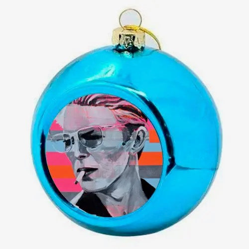 Christmas Baubles 'neon Bowie'