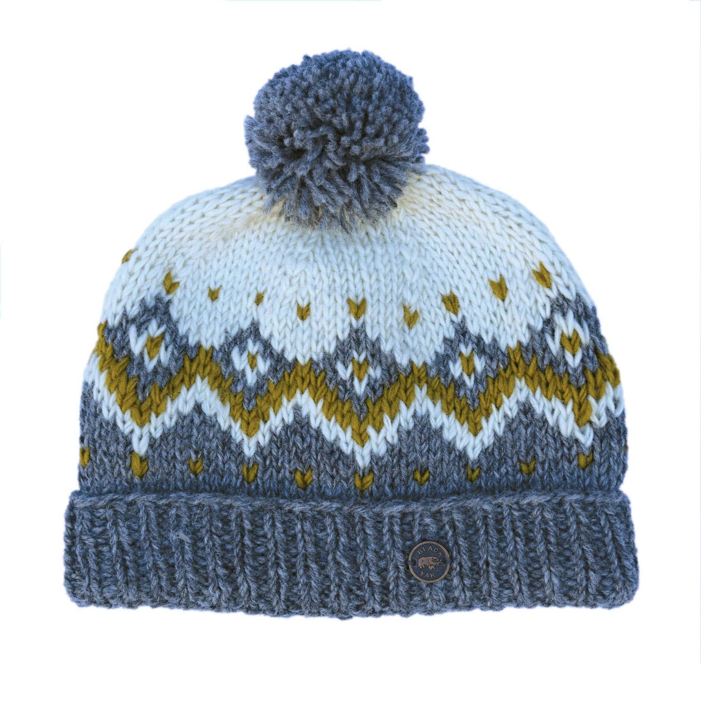 Dot Diamond Bobble Hat - Pure Wool - Knitted - Fair Trade