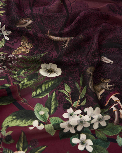 Orla Narrative Medium Square Scarf in Burgundy
