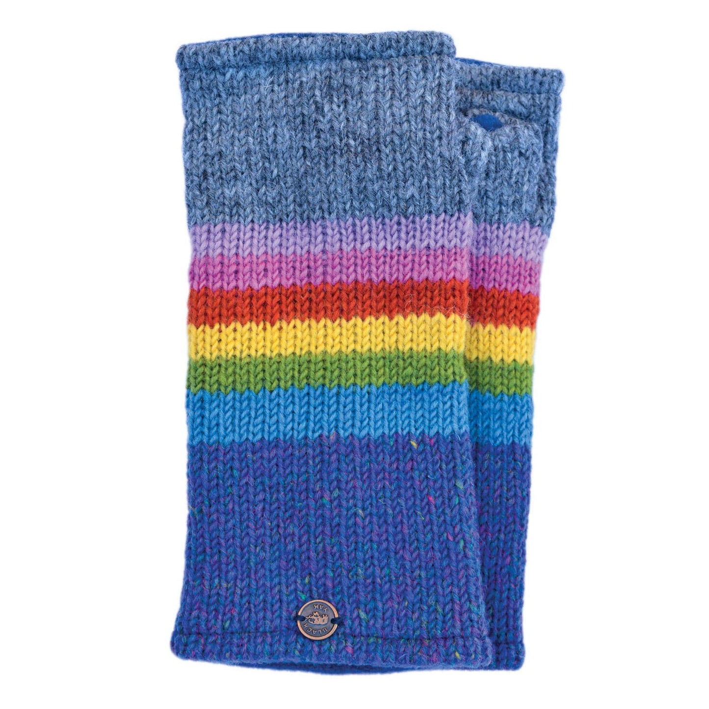 Heather Edge Wristwarmers - Knitted Pure Wool - Fair Trade