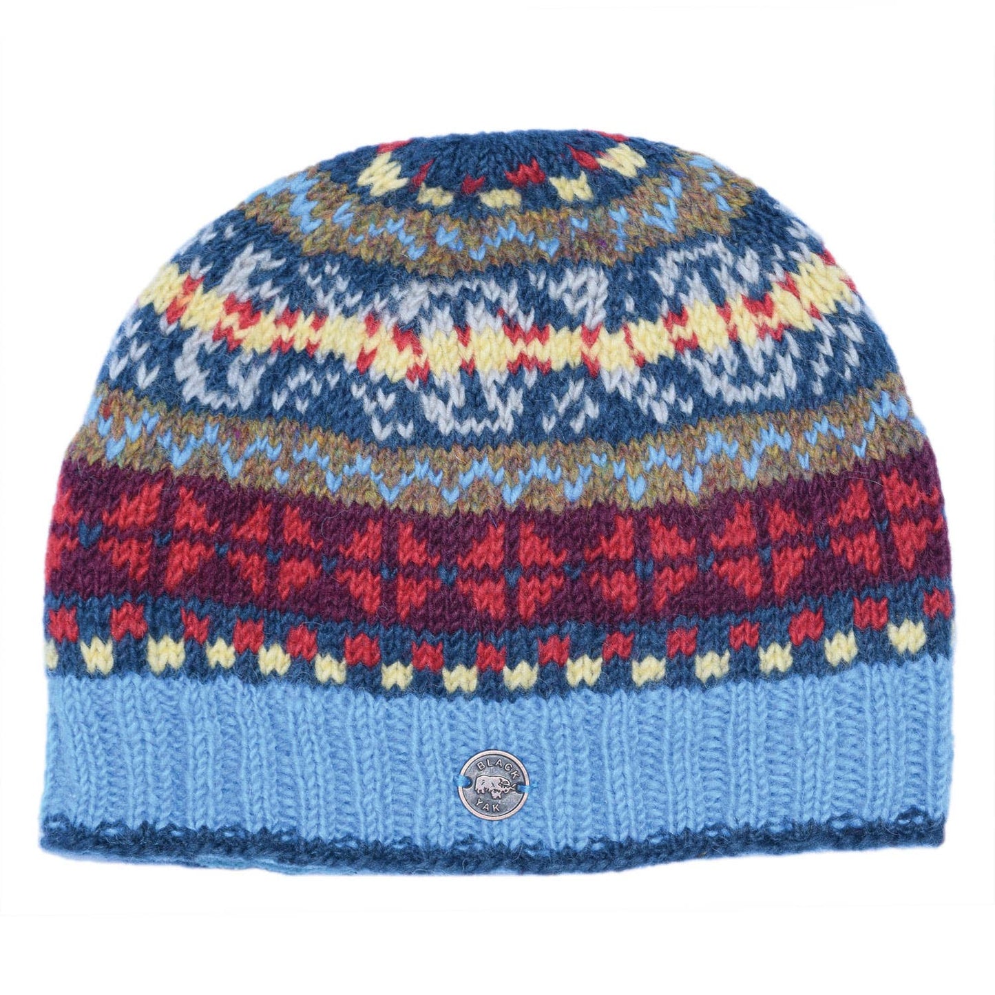 Fair Isle Beanie Pure Wool Hat - Knitted - Fair Trade