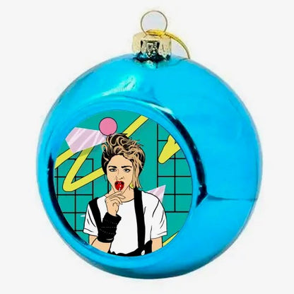 Christmas Baubles 'neon Bowie'