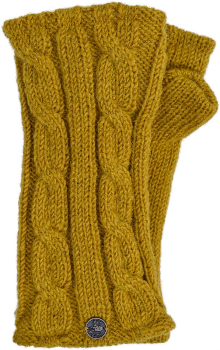 Cable Wristwarmers - Knitted Pure Wool - Fair Trade