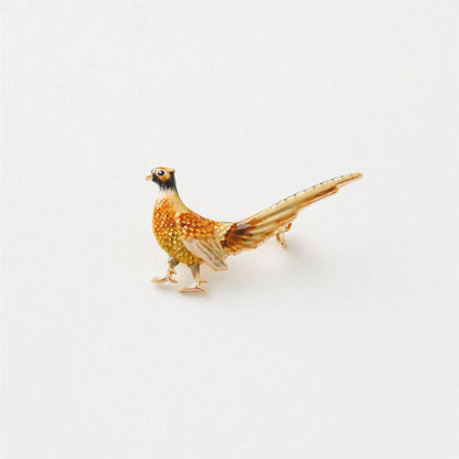 Enamel Pheasant Brooch