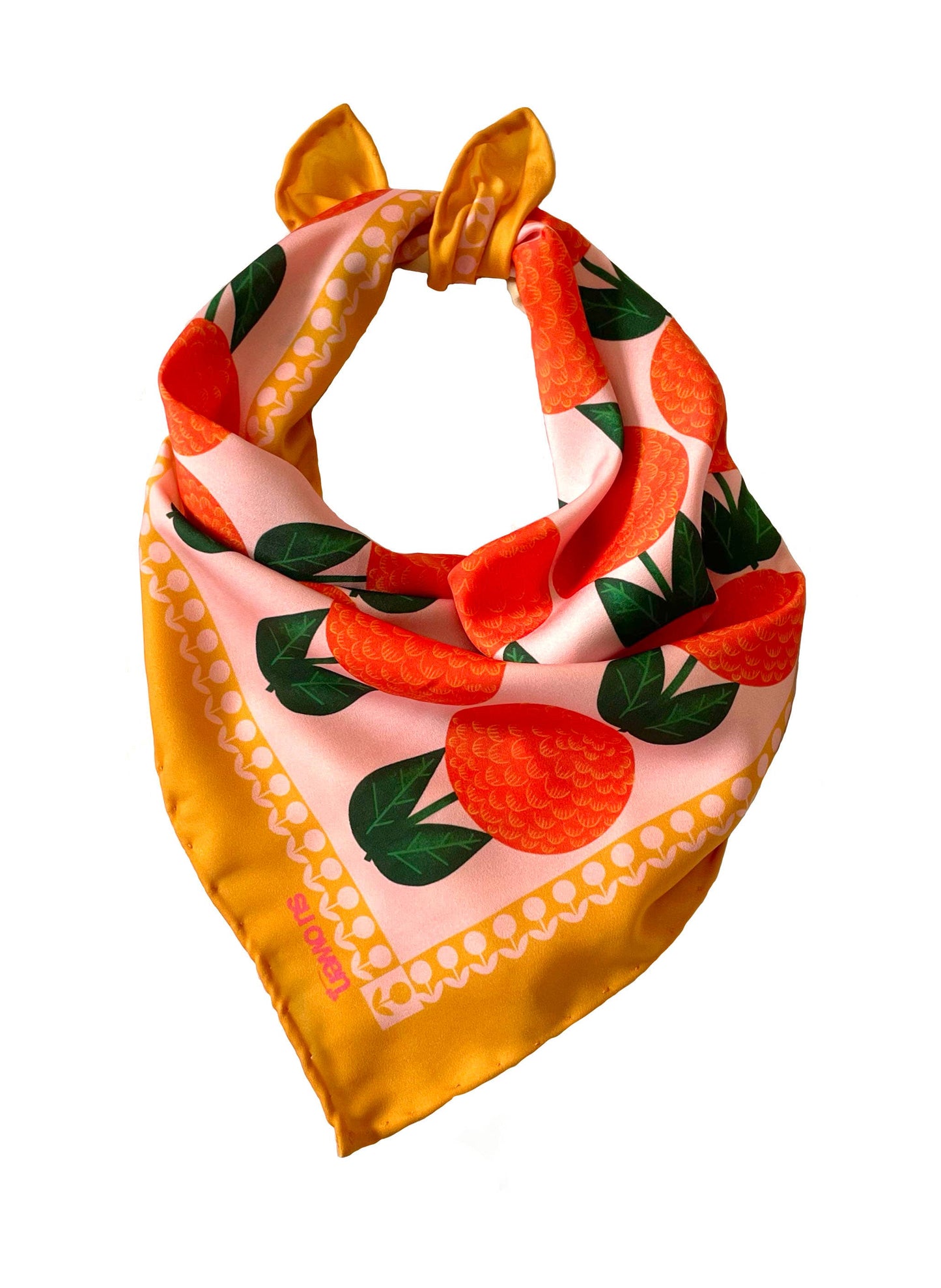 Orange Dahlia Eco Floral Scarf / Headscarf