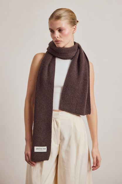 Cashmere Scarf - Chocolate Brown - AW26