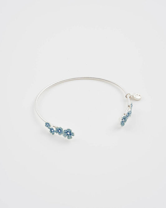 Forget Me Not Silver Bangle