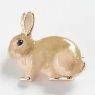 Enamel Rabbit Brooch