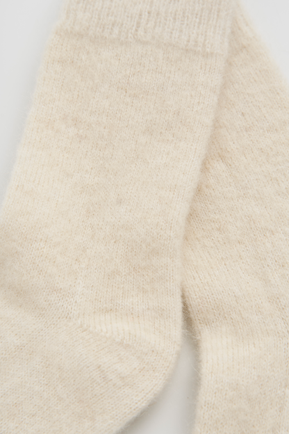 Clotted Cream Ultra Soft Alpaca Bed Socks