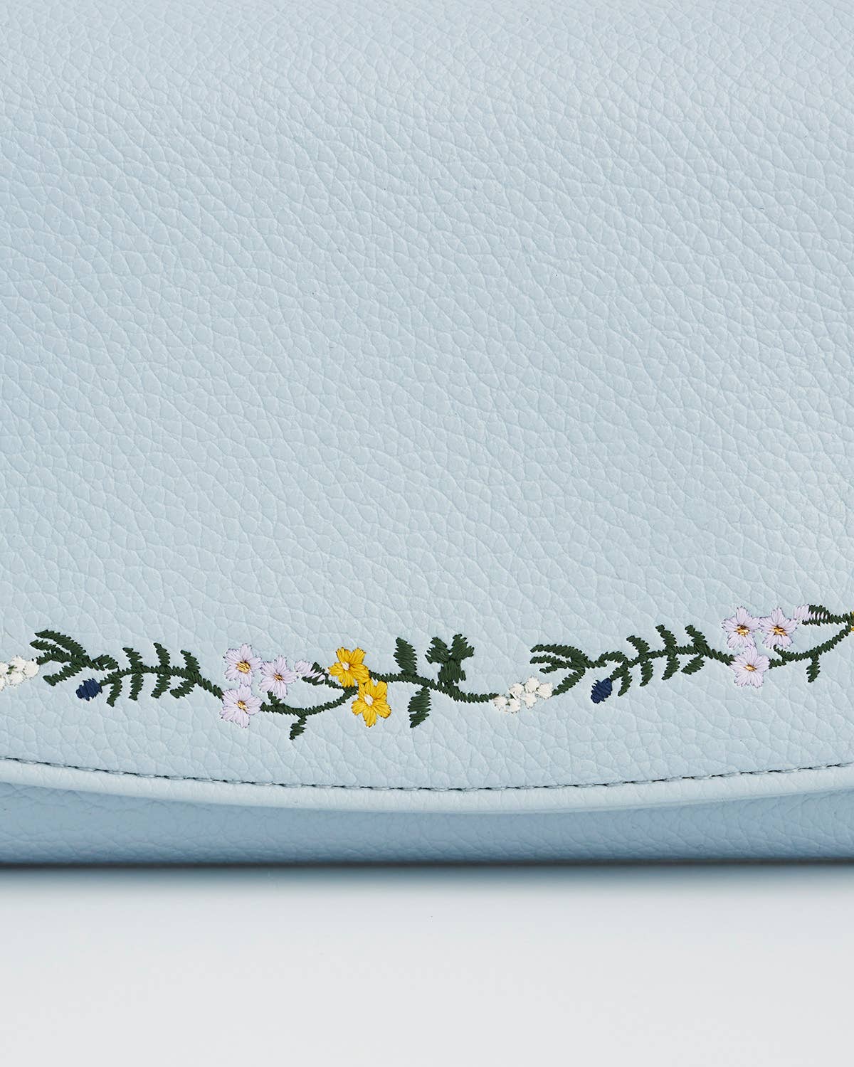 Bird Blue Embroidered Purse