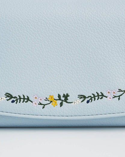 Bird Blue Embroidered Purse