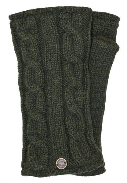 Cable Wristwarmers - Knitted Pure Wool - Fair Trade